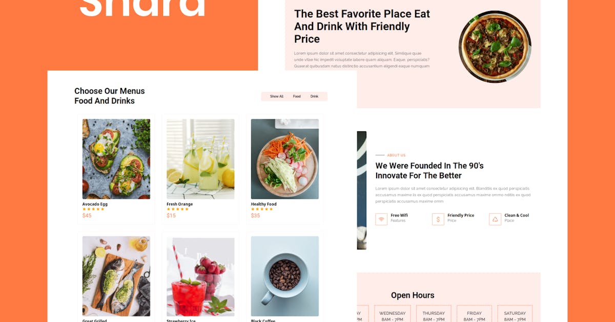Shara - Food & Drink Landing Page Template