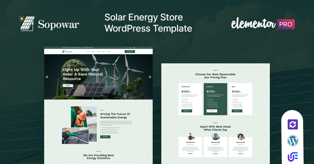Sopowar - Solar Panels And Renewable Energy WordPress Theme