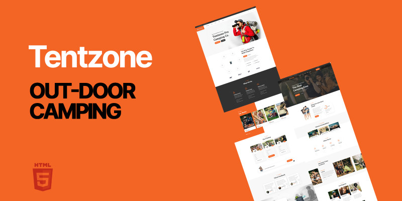 Tentzone Outdoor Camping HTML5 Website Template by Templatebae