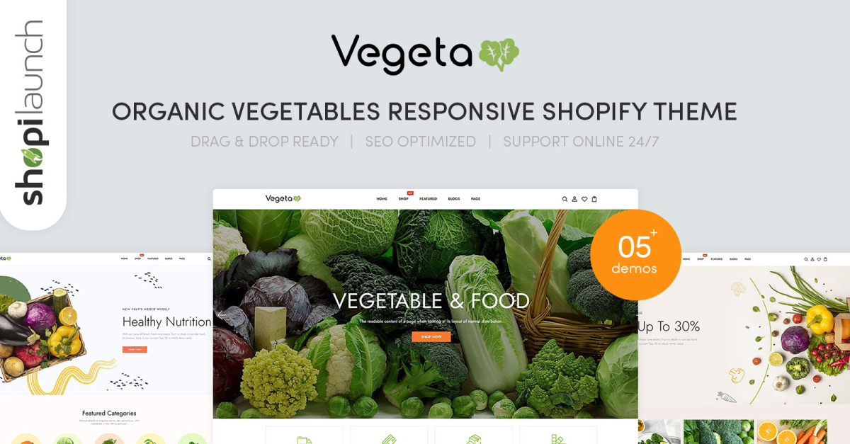 Vegeta - Organic Vegetables Responsive Shopify Theme