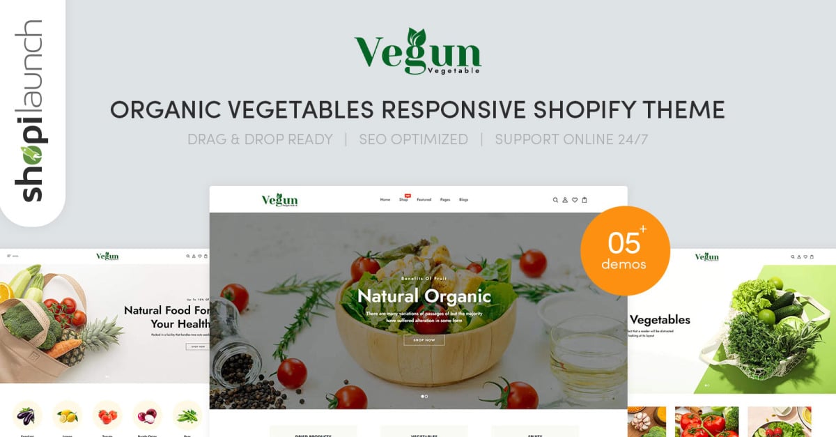 Vegun - Organic Vegetables Responsive Shopify Theme