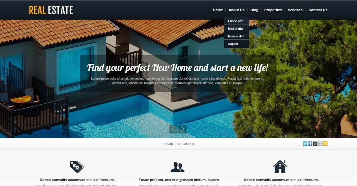 White Real Estate WordPress Theme #44205 - TemplateMonster