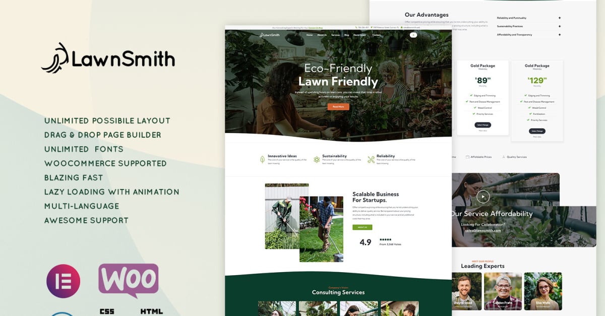 LawnSmith - Lawn Mowing and Garden Care Services Theme