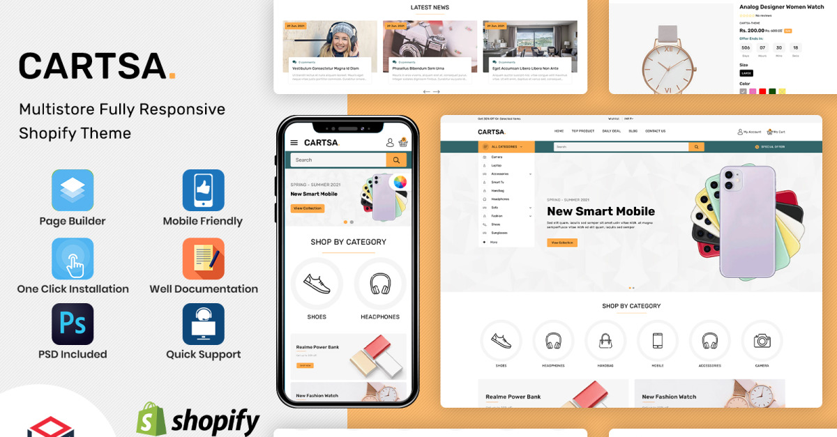 Cartsa - Minimal & Modern MultiStore Shopify Theme