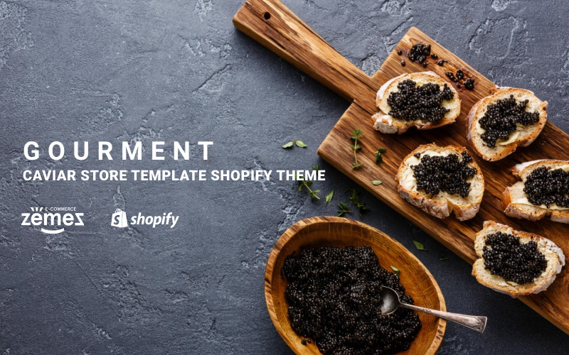 Caviar Store Template Shopify Theme #90665 - TemplateMonster