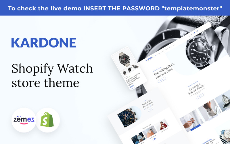 Kardone Shopify Watch Store Theme #179007 - TemplateMonster