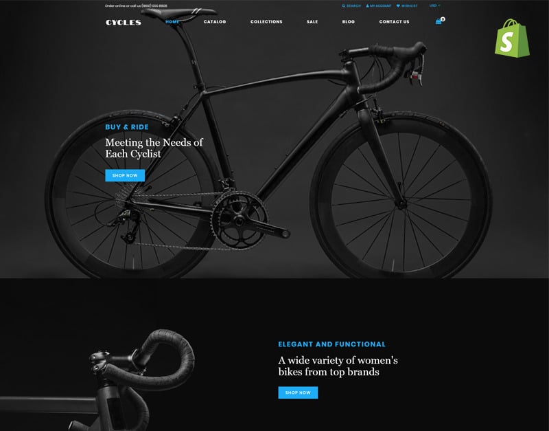 Cycles - Bikes Shop Shopify Theme #74138 - TemplateMonster
