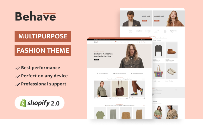Behave - Fashion & Accessory High level Shopify 2.0 Multi-purpose Responsive Theme