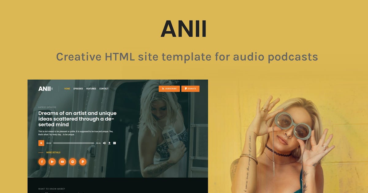 Anii - Audio Podcast HTML Site Template