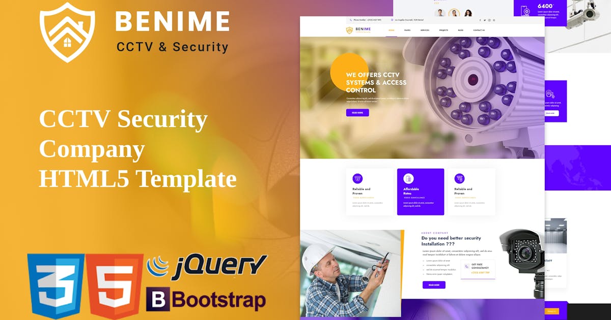 Benime - CCTV Surveillance Service HTML5 Template