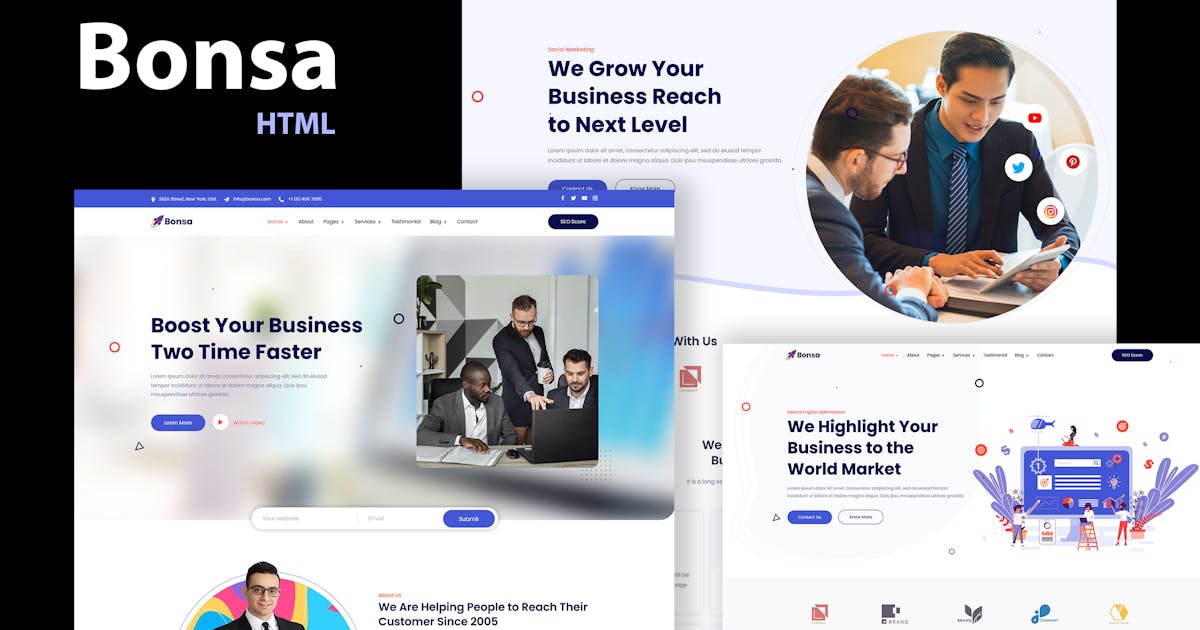 Bonsa - SEO & Marketing Company HTML Template