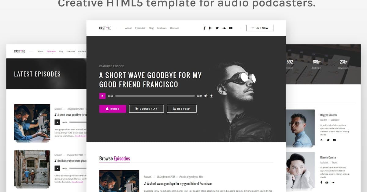 Castilo - Audio Podcast HTML Site Template