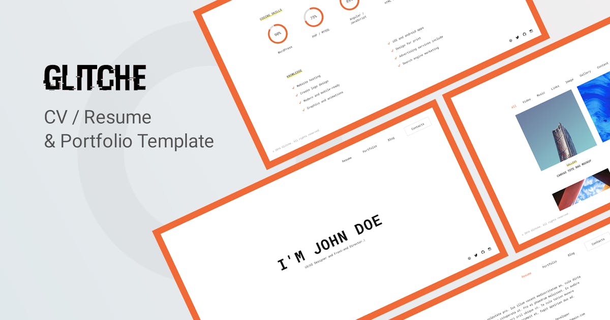 Glitche - CV Resume Template