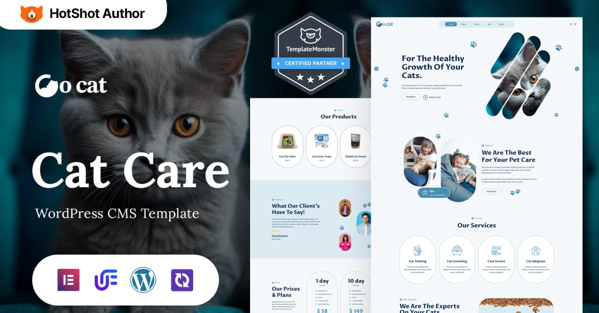 Go Cat - Pet Care And Grooming WordPress Elementor Theme