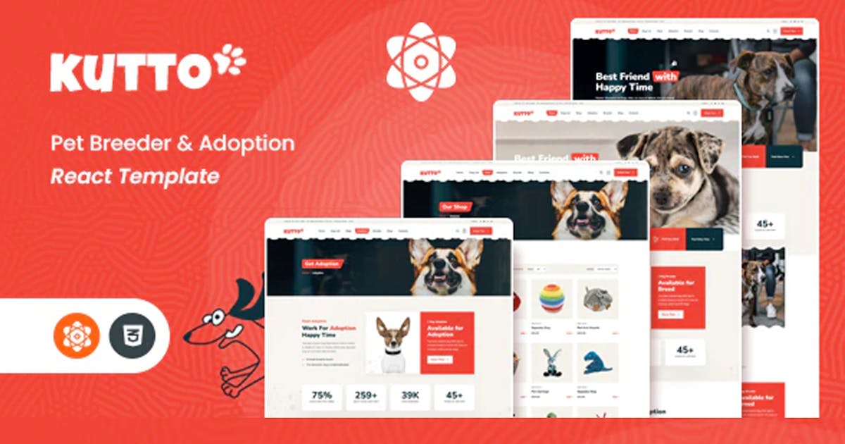 Kutto - Pet Breeder & Adoption ReactJs Template