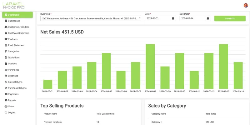 Laravel Invoice Pro by Sarmadhussainch