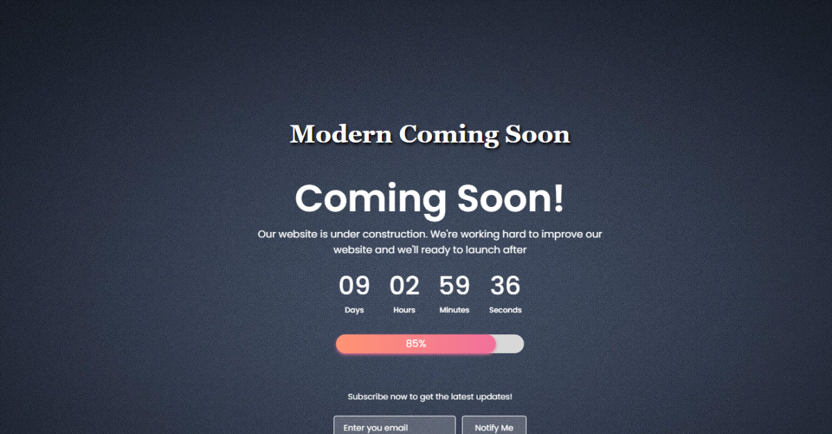 Modern Coming Soon Template #416236 - TemplateMonster
