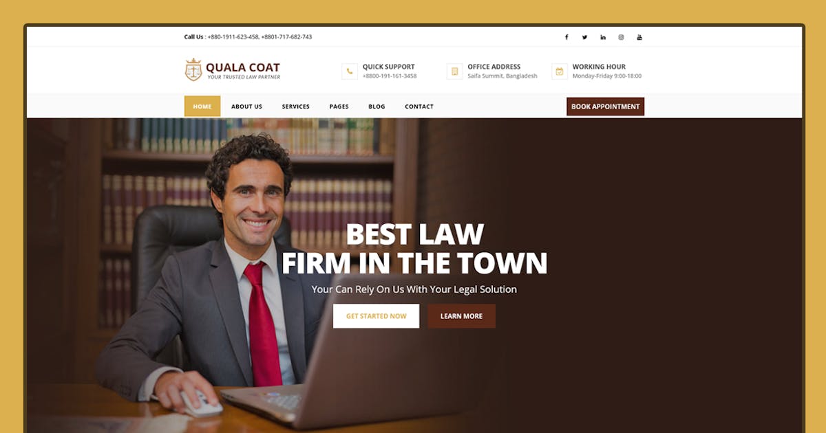 Quala Coat - Law Firm & Lawyers HTML5 Template
