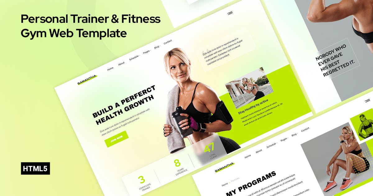 Samantha - Personal Trainer & Fitness Gym Template