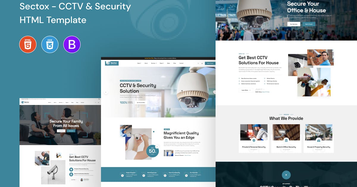 Sectox – CCTV & Security HTML Template