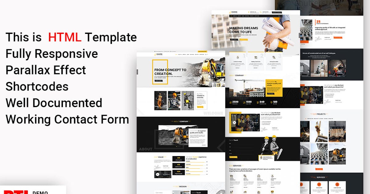 Shapen - Construction & Architecture HTML Template
