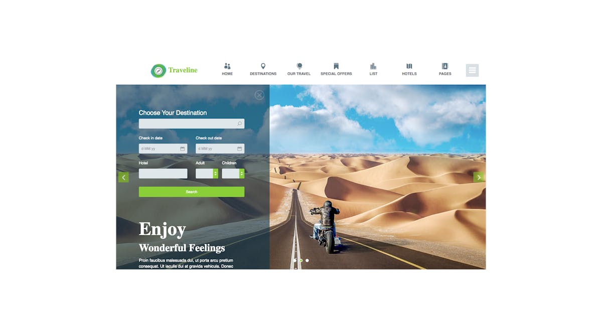 Traveline | Tour & Travel Hotel Booking Template