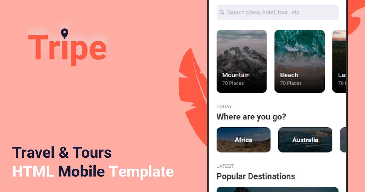 Tripe - Travel & Tour Mobile Template
