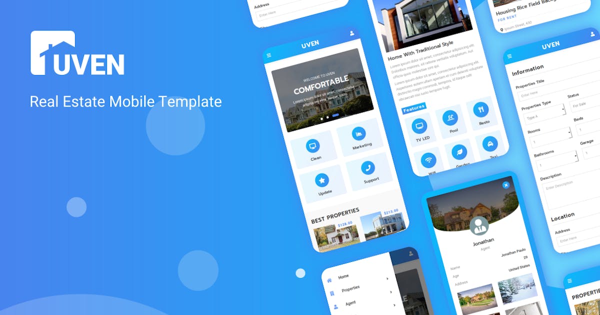 Uven - Real Estate Mobile Template