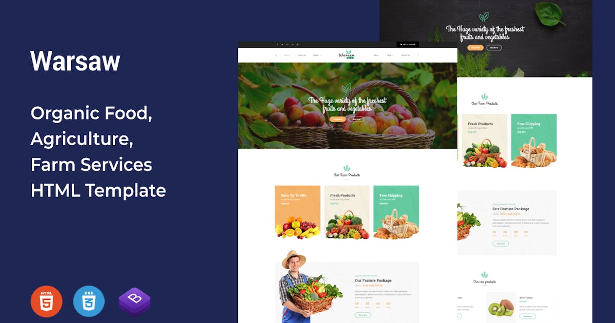Warsaw - Organic Food, Agriculture, Farm Template