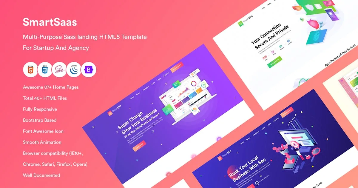 Multi-Purpose Sass landing HTML5 Template