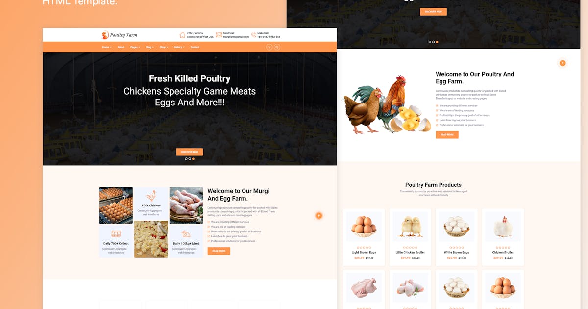 Organic Poultry HTML Template.
