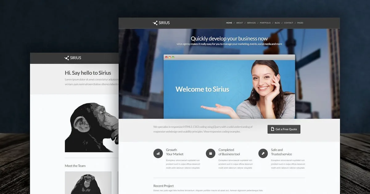 Sirius - Modern and Minimalist HTML Template