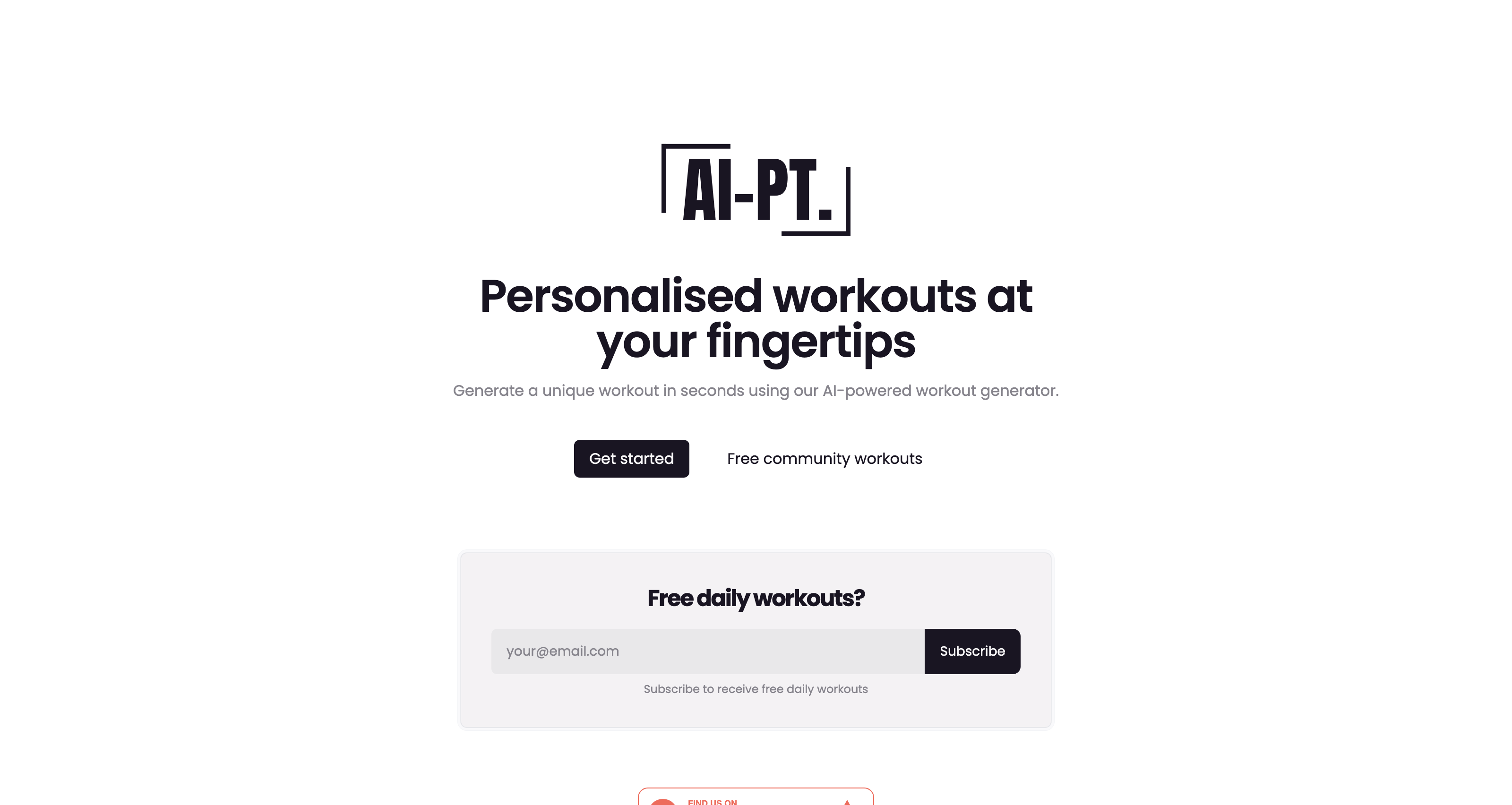 AI-PT | Generate unique workouts using AI