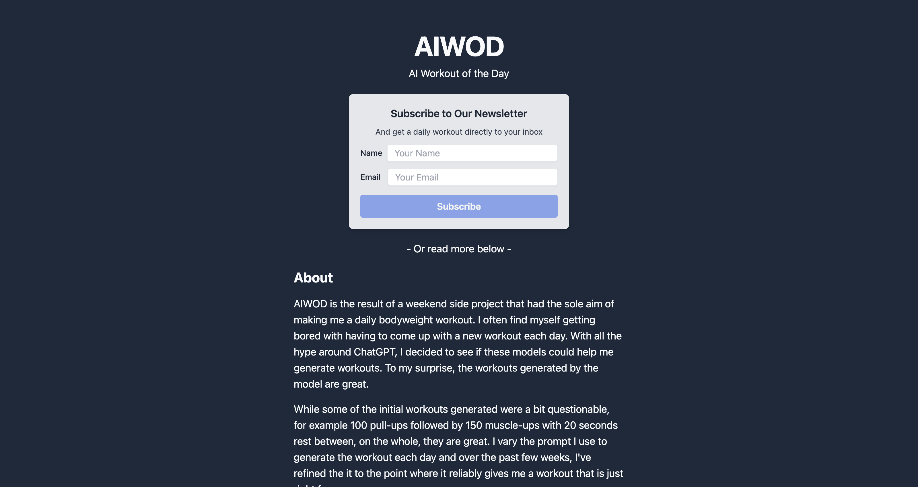 AIWOD | AI Workout of the Day