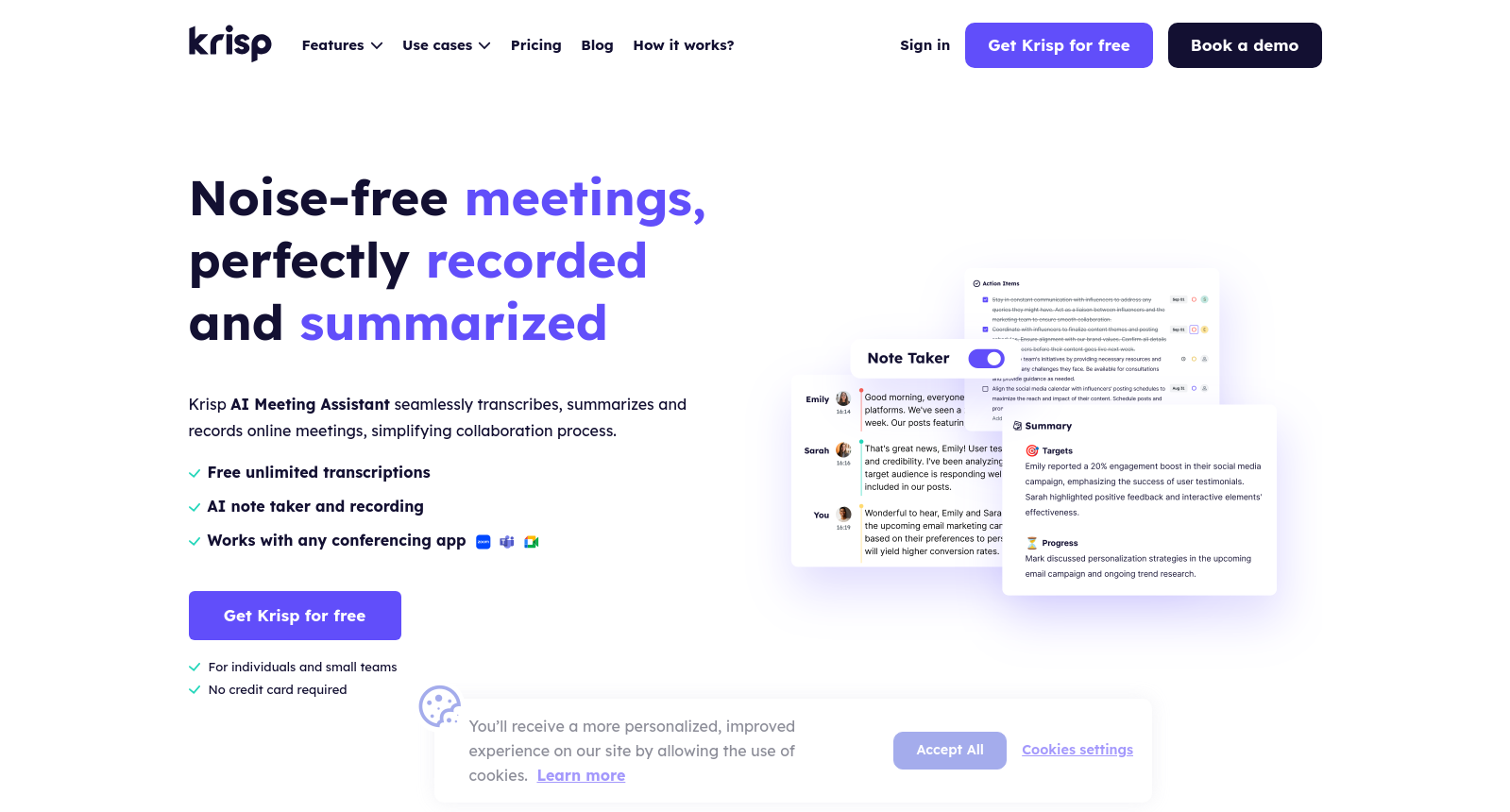 AI Meeting Assistant and Automatic Meeting Note Taker and Summaries