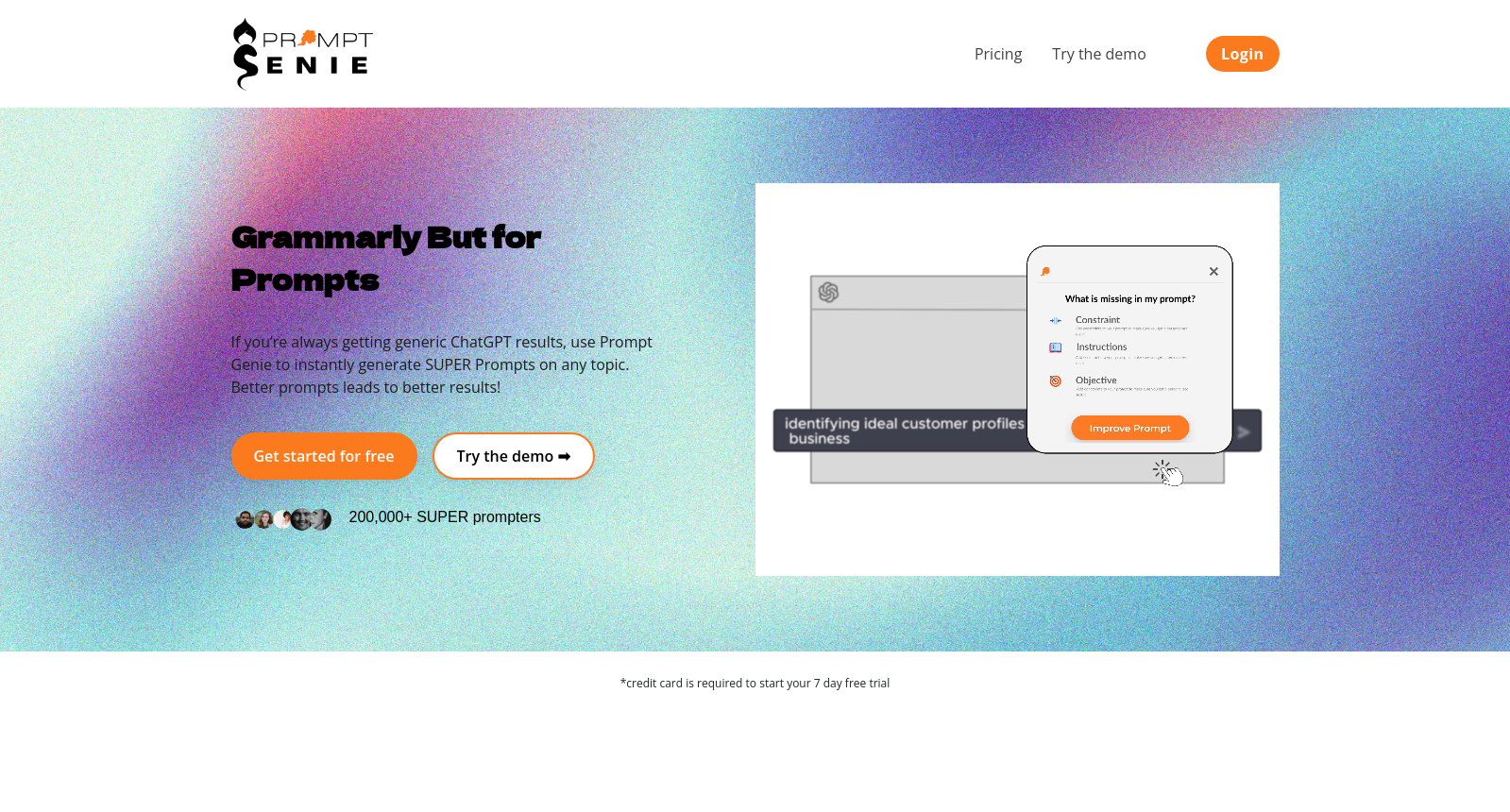 Prompt Genie | Grammarly But for Prompts