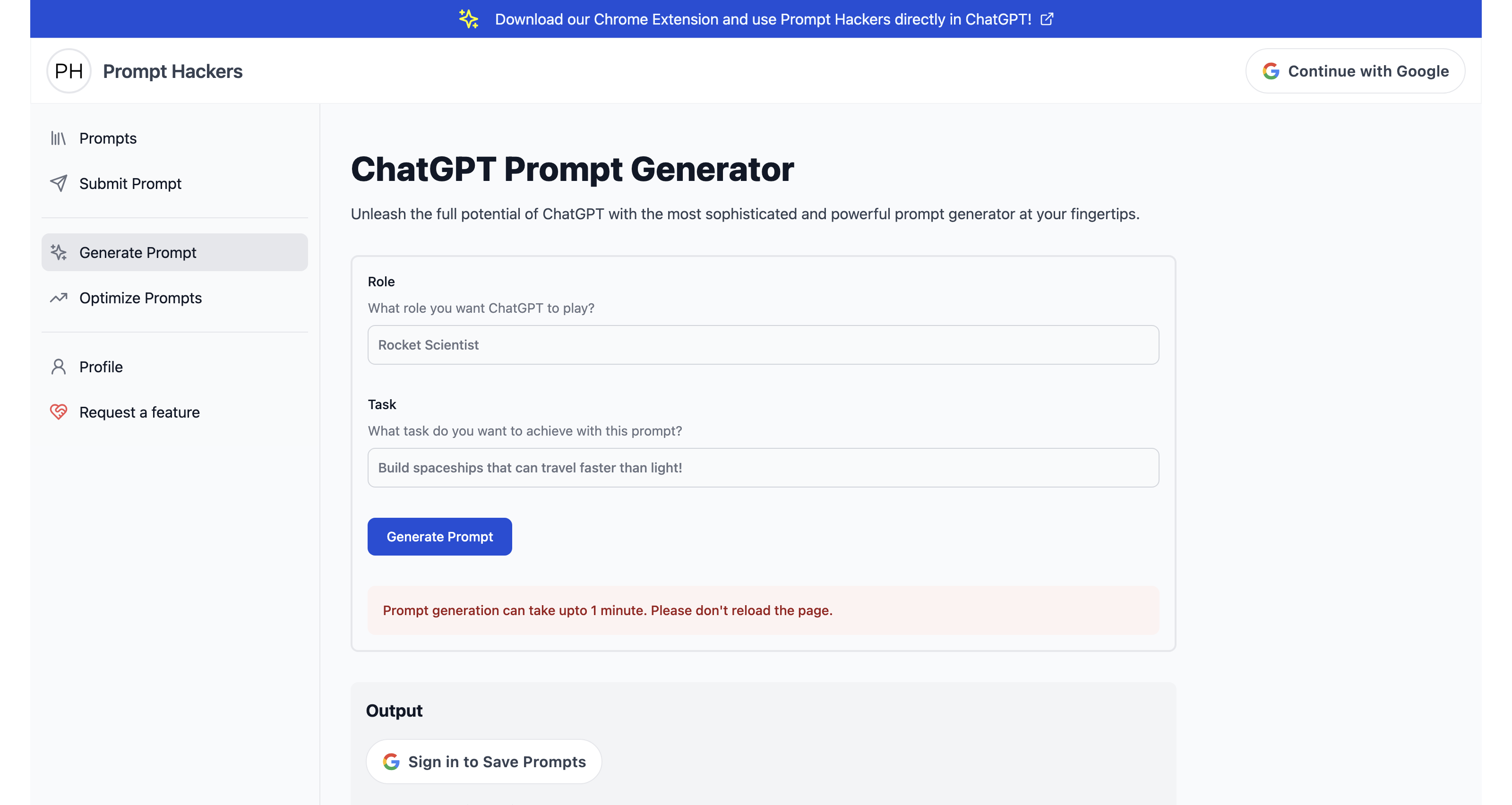 100% Free ChatGPT Prompt Generator | Prompt Hackers