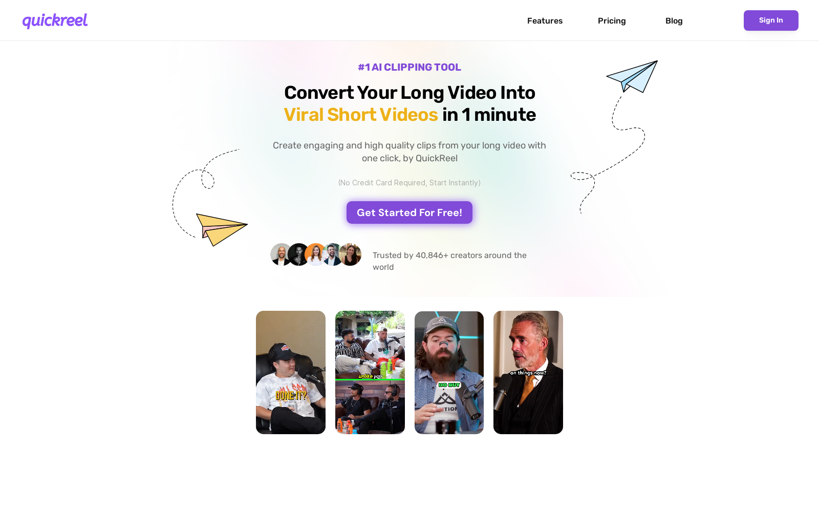 QuickReel | Convert Your Long Video into Viral Short Videos In 1 Minute