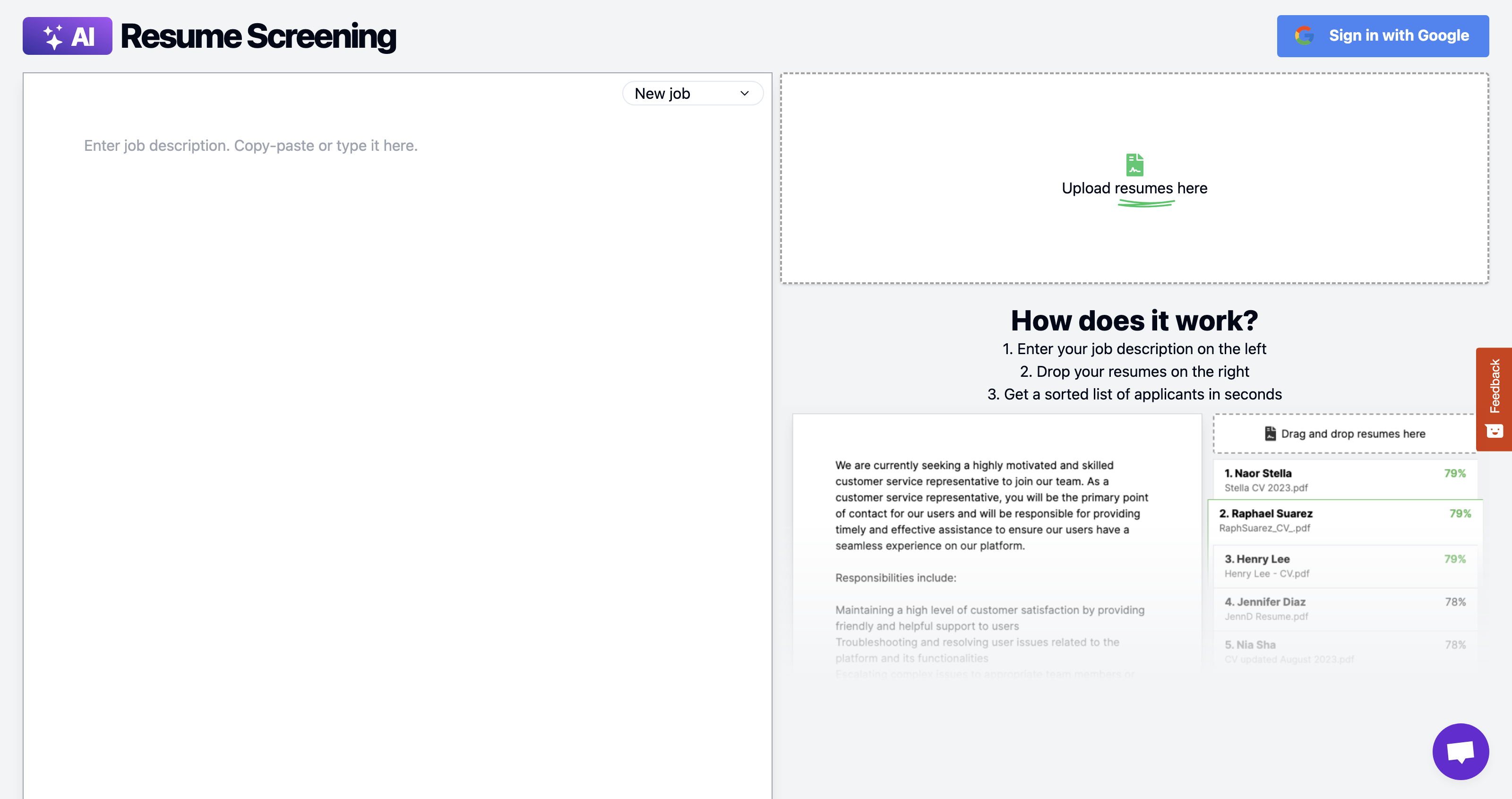 Resume Screening AI ā Screen Resumes in bulk with AI ATS. Save time. Start free.