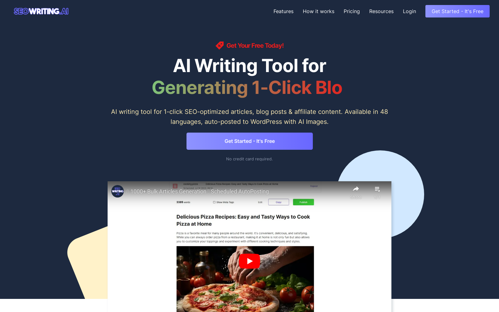 SEO WRITING - AI Writing Tool for 1-Click SEO Articles