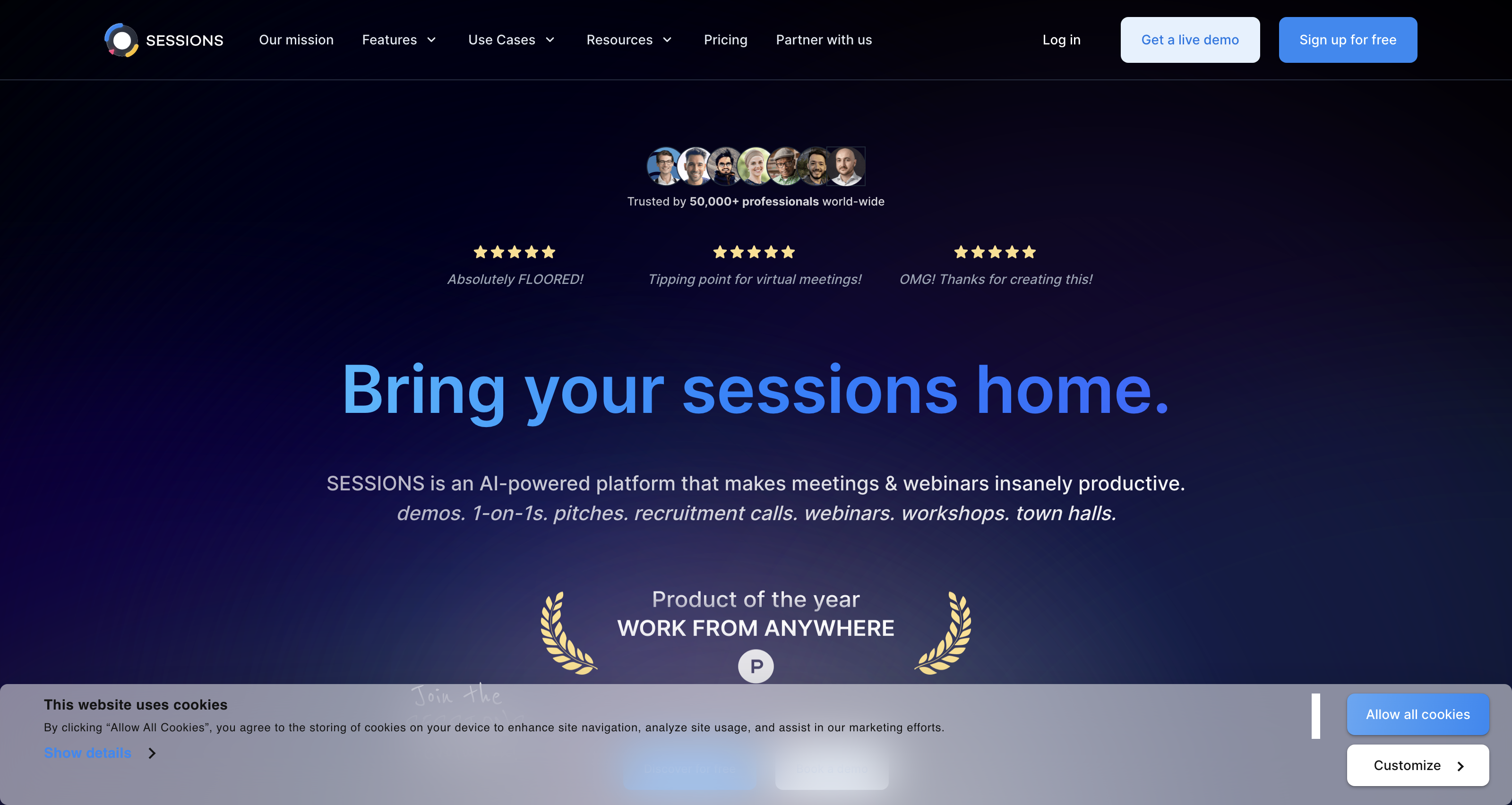 Sessions – Host professional meetings, workshops & webinars