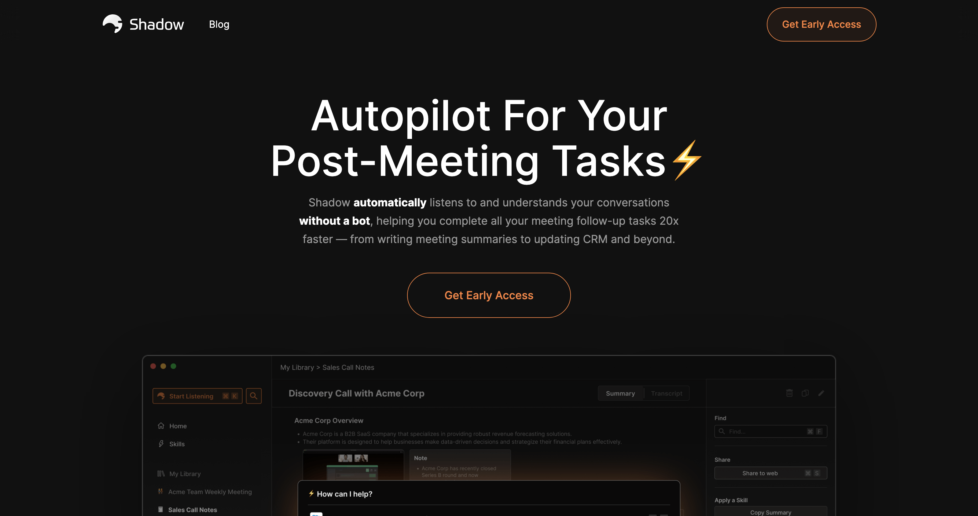 Shadow - Autopilot for Post Meeting Tasks