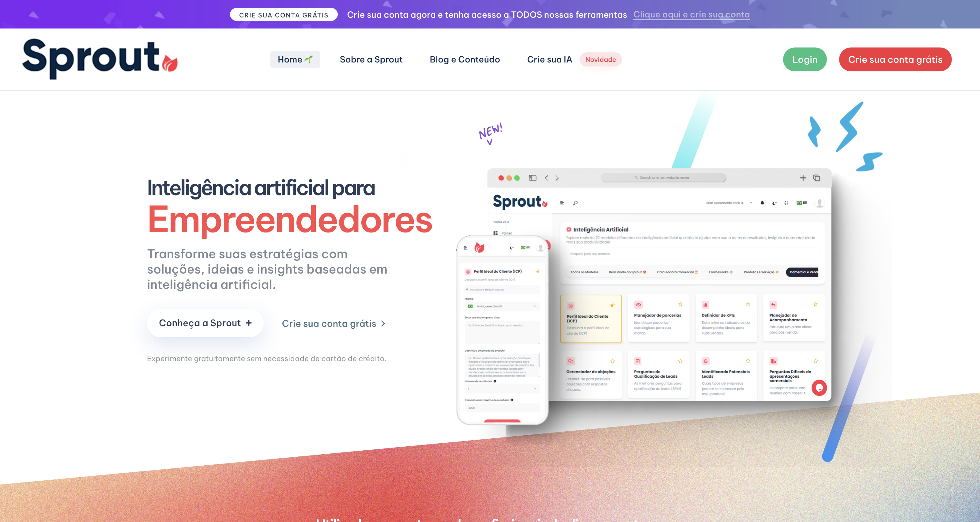 Sprout 🌱 - Inteligência artificial para vendas, marketing e criação de conteúdo - Sprout 🌱 - Inteligência artificial para vendas, marketing e criação de conteúdo.