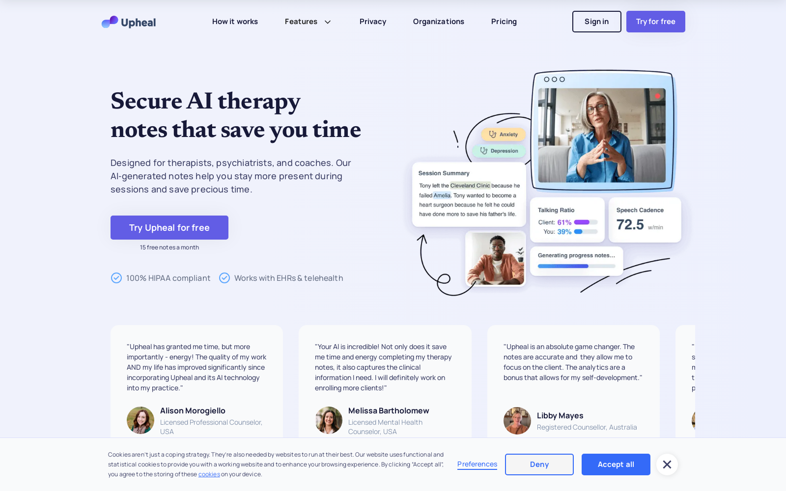 Upheal | AI therapy notes