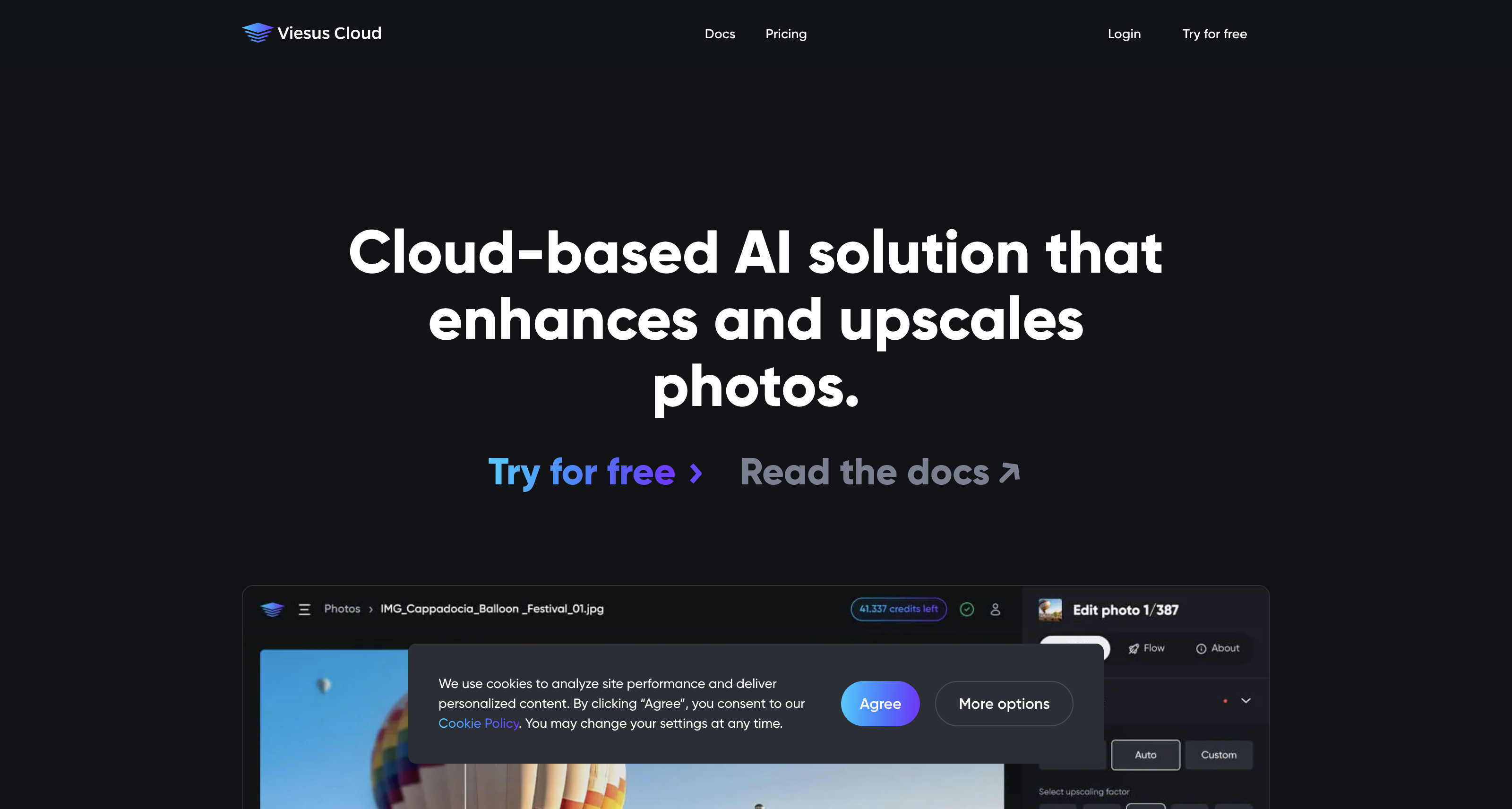 Cloud-based AI solution that enhances and upscales photos. - Viesus Cloud