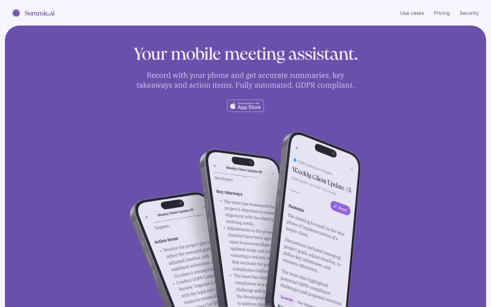 Summie — Your mobile meeting assistant